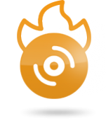 Sketch of an optical disc in front of fire